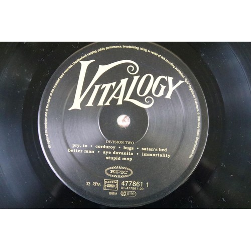 505 - Vinyl - Pearl Jam – Vitalogy, original UK 1994 1st pressing, gold embossed textured sleeve printed i... 