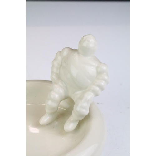 4 - Original Michelin Man Ceramic Ashtray surmounted by a seated Mr Bidendum, 13.5cm wide