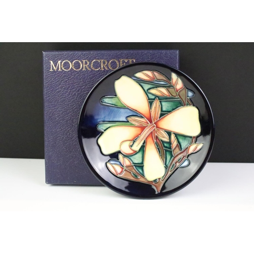 13 - Three Moorcroft small shallow dishes, including: Panache pattern, 12cm diameter, boxed and two other... 