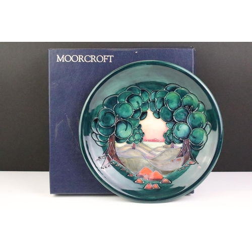 29 - Moorcroft Mamoura pattern plate having tube lined and hand painted detailing. Impressed mark to vers... 