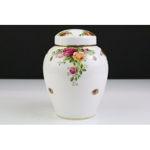 49 - Royal Albert 'Old Country Roses' ovoid vase with printed & gilt decoration, 1st quality, factory mar... 