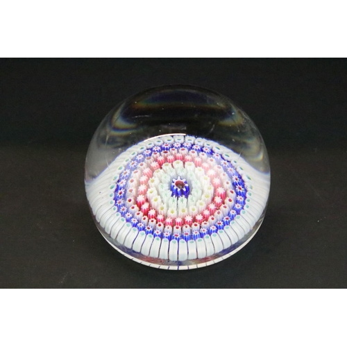 76 - 19th century Richardson footed millefiori glass paperweight (approx 9cm diameter), together with a C... 