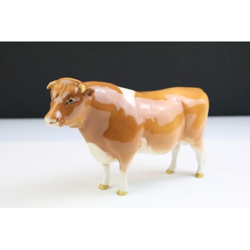 84 - Beswick 'CH. Sabrina's Sir Richmond 14th' Guernsey Bull, together with a Beswick Guernsey Cow (appro... 