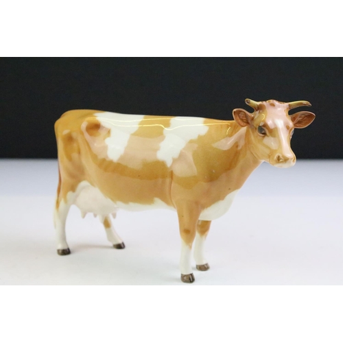 84 - Beswick 'CH. Sabrina's Sir Richmond 14th' Guernsey Bull, together with a Beswick Guernsey Cow (appro... 