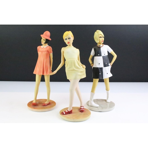 97 - Peter Mook for Minster Giftware - Three Originalities 'Stylish Times' lady figurines to include Twig... 