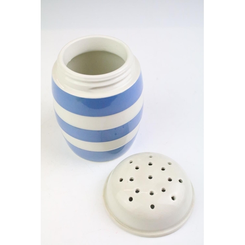 90 - T.G. Green Cornish Kitchen Ware blue & white butter dish and flour shaker, plus a similar Sadler Kle... 