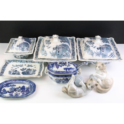 112 - Mixed ceramics to include 3 x Bristol Pountney Mandarin pattern tureens (the smallest with stand), 1... 