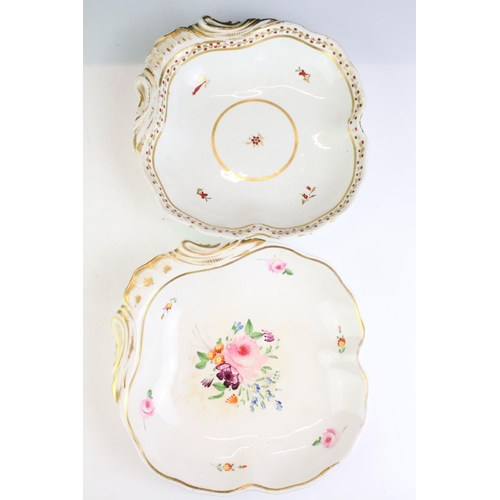 113 - Collection of mostly 19th century plates & dishes, to include early 20th century Crown Derby hand pa... 