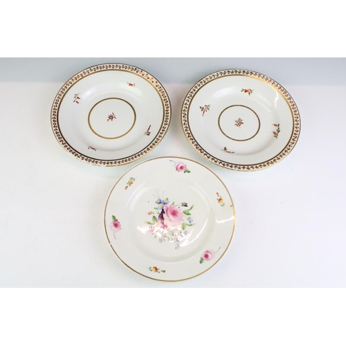 113 - Collection of mostly 19th century plates & dishes, to include early 20th century Crown Derby hand pa... 