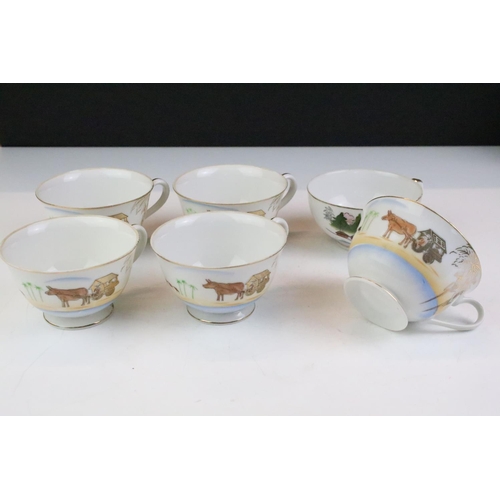 116 - Two vintage Japanese porcelain tea / coffee sets to include a HHP coffee set with dragon & gilt deco... 