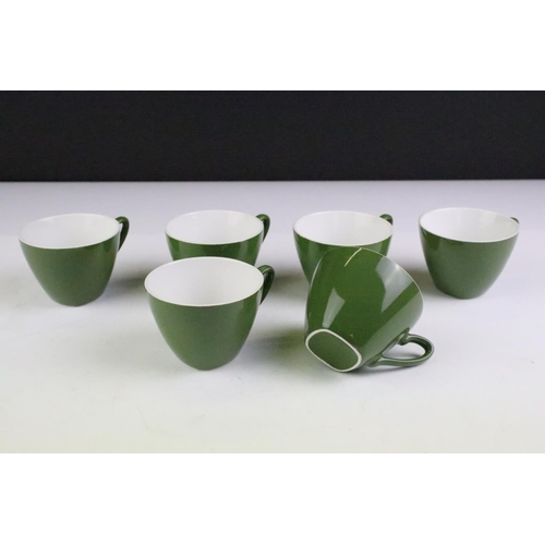 121 - Staffordshire Midwinter Stylecraft 'Fashion Shape' Riverside pattern coffee set, to include coffee p... 