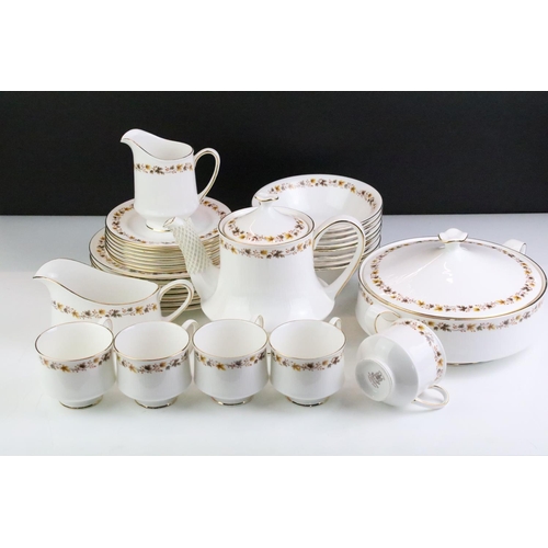 132 - Staffordshire Bone China Royal Kent 'Golden Glory' eight setting tea & dinner service to include cup... 