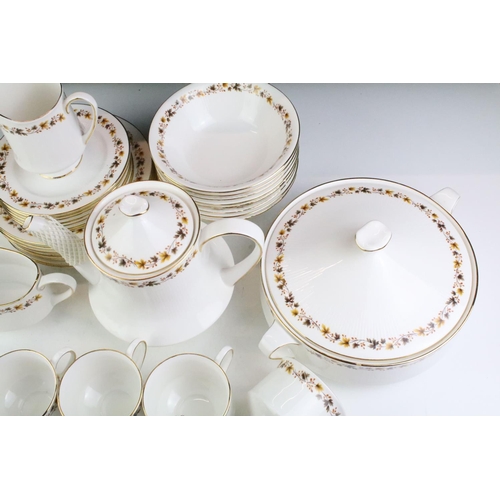 132 - Staffordshire Bone China Royal Kent 'Golden Glory' eight setting tea & dinner service to include cup... 