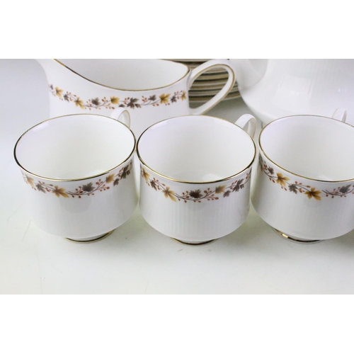 132 - Staffordshire Bone China Royal Kent 'Golden Glory' eight setting tea & dinner service to include cup... 