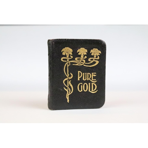 149 - Art Nouveau 'Pure Gold' miniature daily text book, containing texts from the Bible, leather bound wi... 