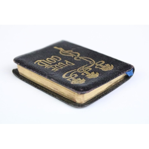 149 - Art Nouveau 'Pure Gold' miniature daily text book, containing texts from the Bible, leather bound wi... 