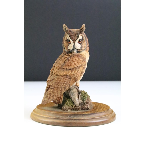 154 - Collection of Country Artists and other owl figurines to include Franklin Mint Barn Owl and five res... 