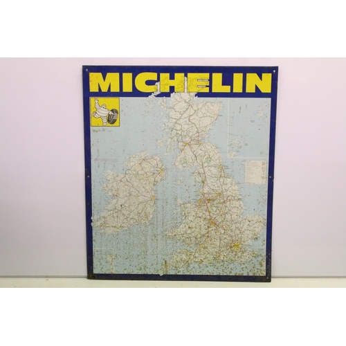 184 - Advertising - A Michelin tin wall sign depicting a map of the British Isles, approx 86cm x 63cm