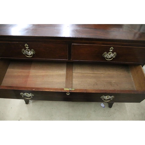 700 - 19th Century Victorian mahogany chest of drawers having two over three drawers each with brass swing... 