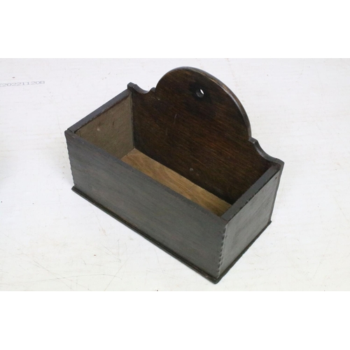 703 - Welsh oak pair of wall hanging boxes