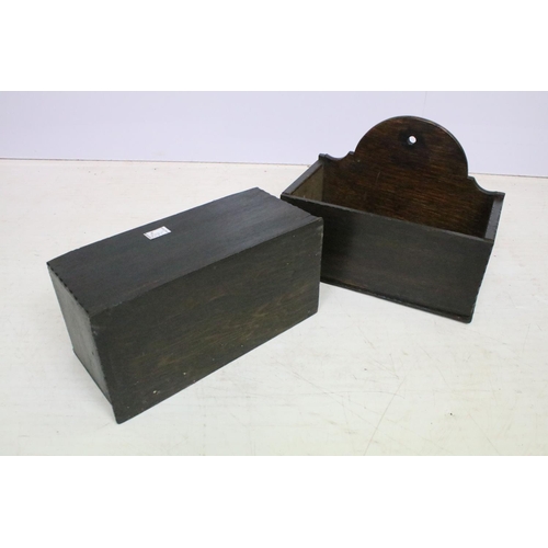 703 - Welsh oak pair of wall hanging boxes