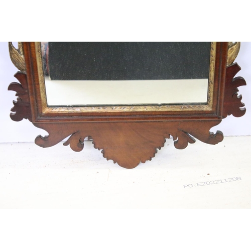 699 - Group of mirrors to include two antique mahogany examples with pierced and carved frames, an oval wo... 