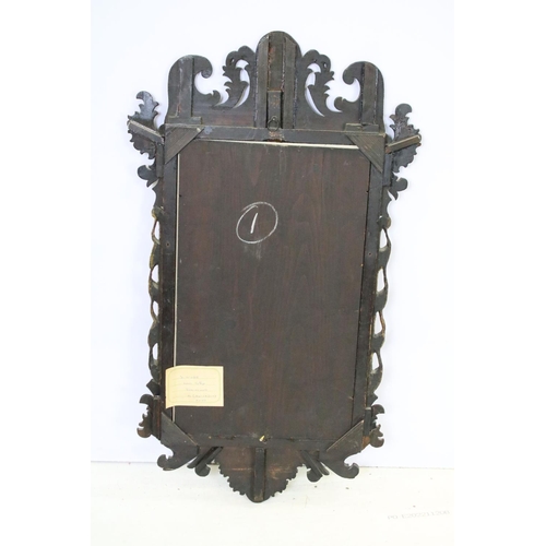 699 - Group of mirrors to include two antique mahogany examples with pierced and carved frames, an oval wo... 