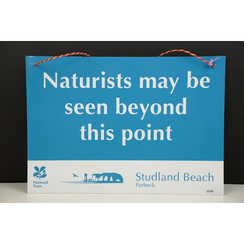 164 - National Trust Studland Beach, Purbeck Naturist Sign - ' Naturists may be seen beyond this point ,' ... 