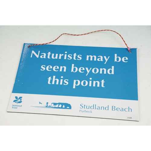 164 - National Trust Studland Beach, Purbeck Naturist Sign - ' Naturists may be seen beyond this point ,' ... 