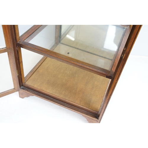 706 - Early 29th Century Edwardian inlaid mahogany display cabinet having a mirror back with glazed panels... 