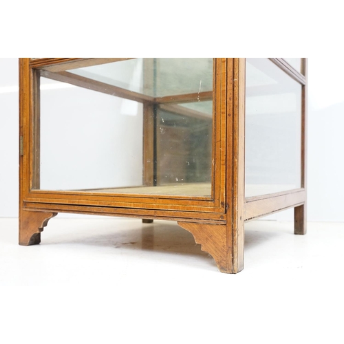 706 - Early 29th Century Edwardian inlaid mahogany display cabinet having a mirror back with glazed panels... 