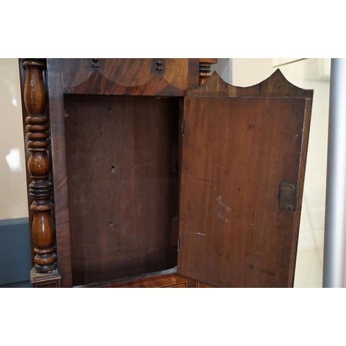 693 - 19th Century mahogany longcase grandfather clock by John Ashton of Leek having a broken swan neck pe... 