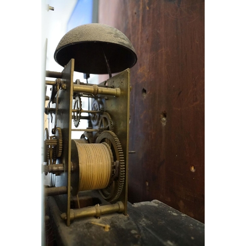 693 - 19th Century mahogany longcase grandfather clock by John Ashton of Leek having a broken swan neck pe... 