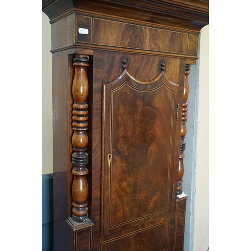 693 - 19th Century mahogany longcase grandfather clock by John Ashton of Leek having a broken swan neck pe... 