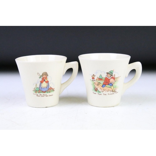 49 - Two vintage porcelain childs tea sets to include a Little Red Riding Hood tea set and a tea set with... 