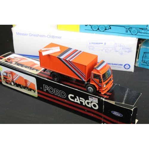 1190 - 19 Boxed construction and haulage related diecast models to include Supermini Scania T112 Betoneira,... 