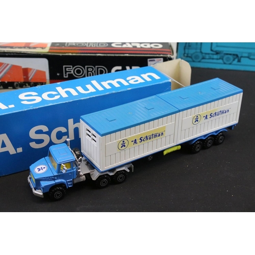 1190 - 19 Boxed construction and haulage related diecast models to include Supermini Scania T112 Betoneira,... 