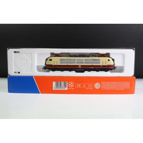 104 - Three boxed Roco HO gauge locomotives to include 43839 DB BR 103 164-0, 63745 DB E03 002 and 63742 D... 