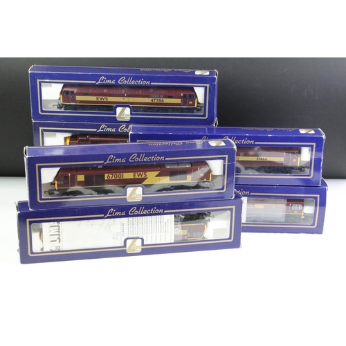 113 - Seven boxed Lima Collection OO gauge EWS locomotives to include L204792 Roy Castle, L204664 Class 59... 
