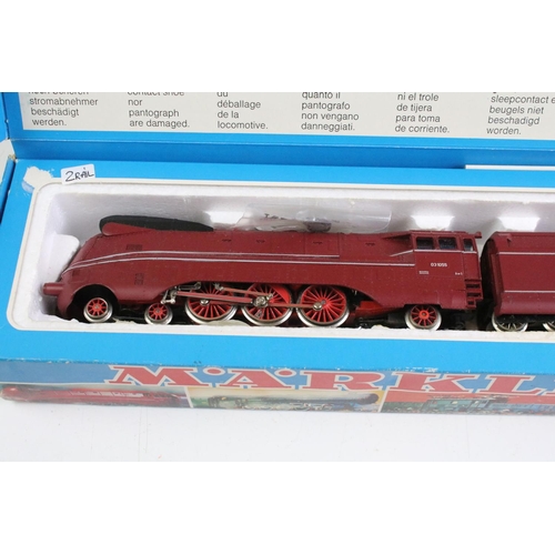 121 - Three boxed Marklin HO gauge locomotives to include 8322, 8389 & 3003