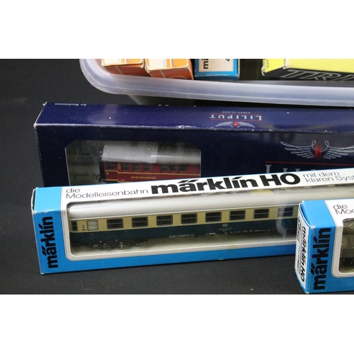 134 - 34 Boxed HO gauge items of rolling stock to include 15 x Marklin, 4 x Liliput, 1 x Spectrum by Bachm... 