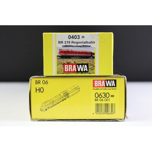 150 - Two boxed Brawa HO gauge locomotives to include 0630 BR 06 001 and 0403 BR 219 Regentalbahn