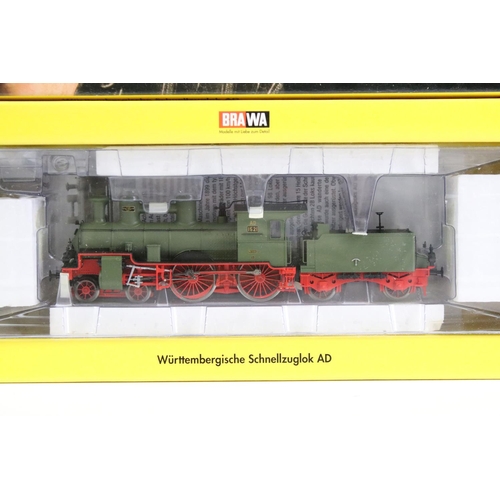 154 - Three boxed Brawa HO gauge locomotives to include 0640 Schnellzuglok AD, 0391 BR 216 DB V160 137 and... 