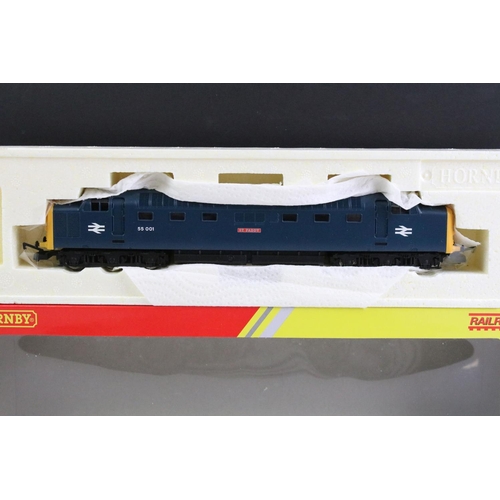 167 - Three boxed Hornby Railroad OO gauge locomotives to include R2879 BR Class 55 St Paddy 55001, R2779 ... 