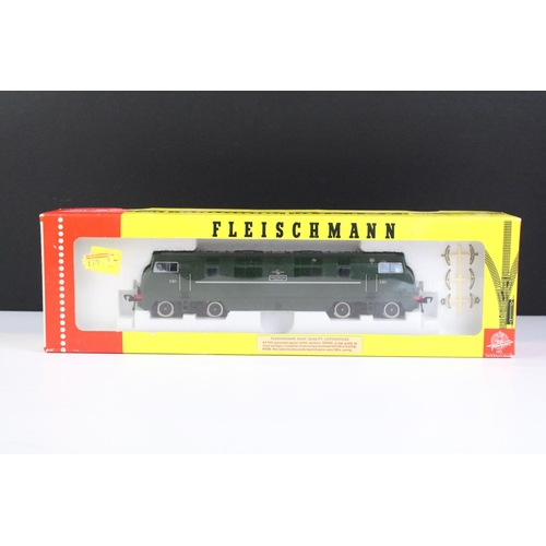 41 - Two boxed Fleischmann HO gauge locomotives to include 4172 and 4246 Greyhound D821