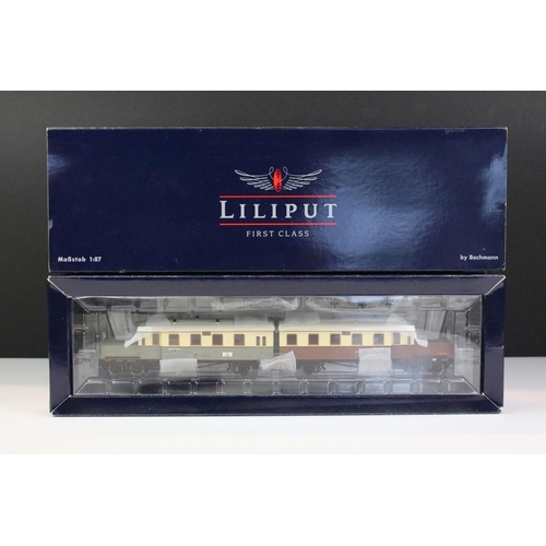 52 - Four boxed Liliput by Bachmann HO gauge locomotives to include L112700 Akku Triebwagen System Wittef... 