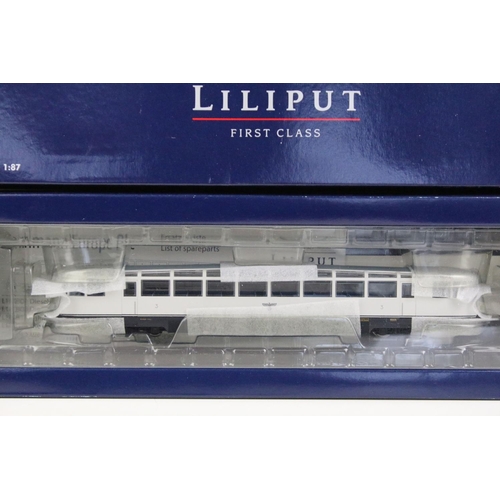 52 - Four boxed Liliput by Bachmann HO gauge locomotives to include L112700 Akku Triebwagen System Wittef... 