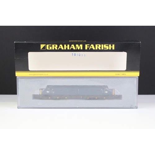 57 - Three cased Graham Farish by Bachmann N gauge locomotives to include 371-178A Class 40 Diesel Locomo... 
