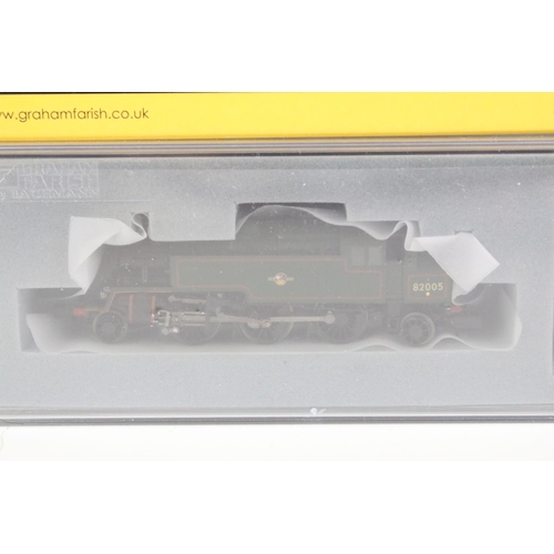 63 - Four cased Graham Farish by Bachmann N gauge locomotives to include 372-326 Standard Class 3MT 82005... 