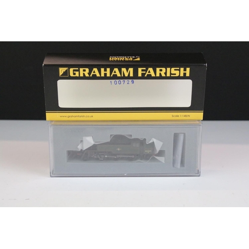 66 - Four cased Graham Farish by Bachmann N gauge locomotives to include 371-981A Class 61XX Prairie Tank... 